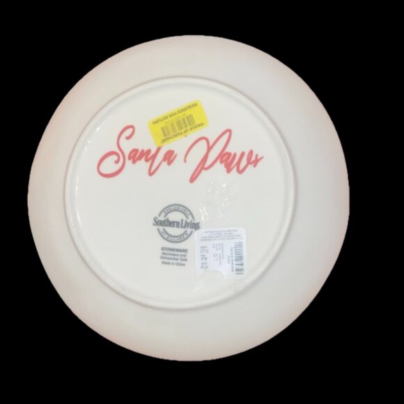 Southern Living Christmas Santa Paws Golden Retriever Stoneware Salad Plate - Picture 3 of 3